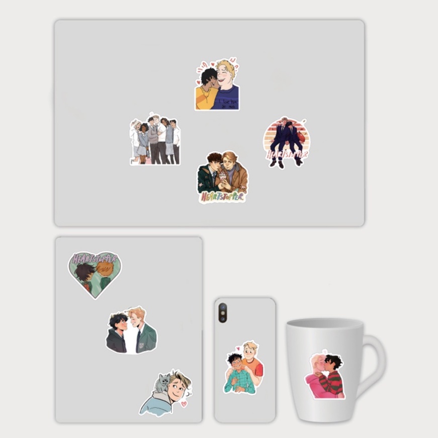 Bộ 50/25/10 Miếng Dán Trang Trí Laptop Vali Hình Anime