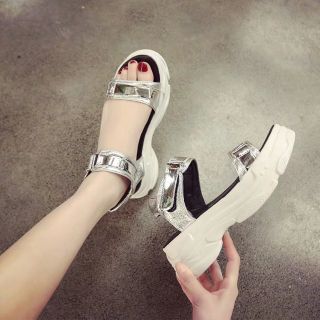 Dép quai hậu độn đế ánh bạc (size 35-39)