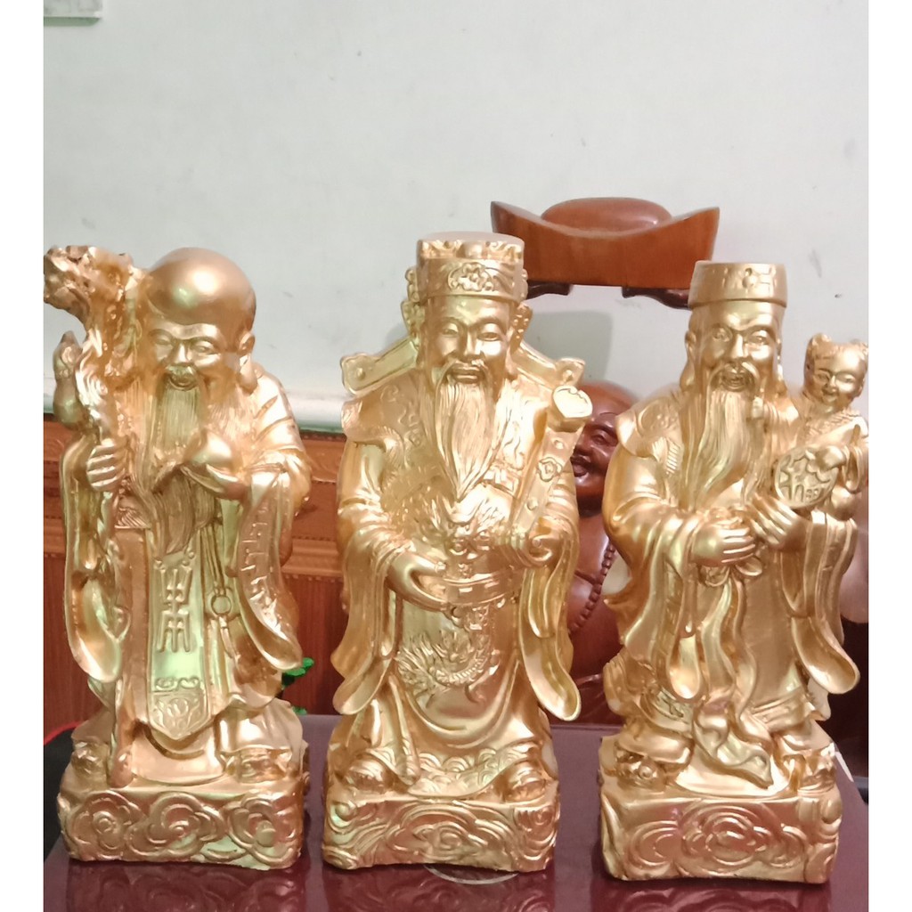 Tượng Phúc Lộc Thọ Huế LOẠI TO NHẤT 23 x 9 cm  ( bộ 3 tượng , mỹ nghệ Huế )