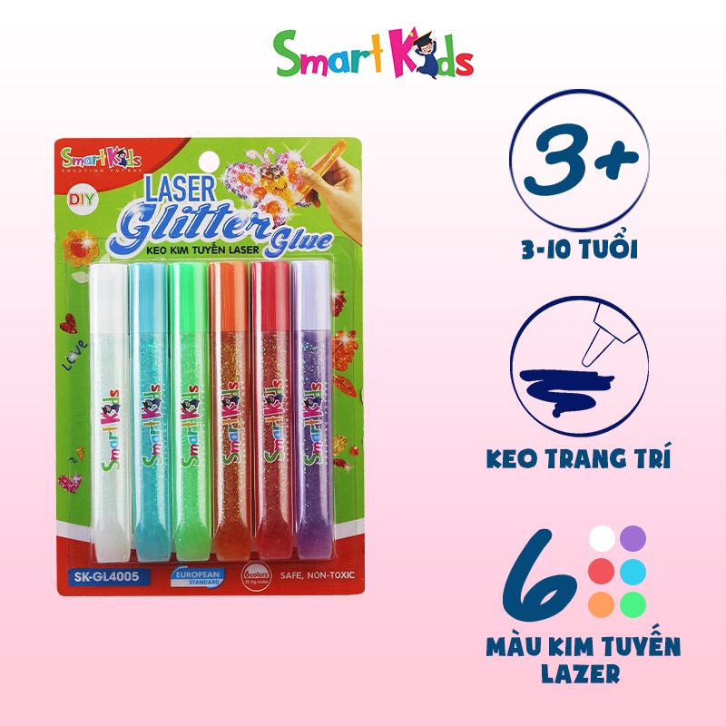 Keo Kim Tuyến Smart Kids - Laser SK-GL4005 (6 Màu/Vĩ)