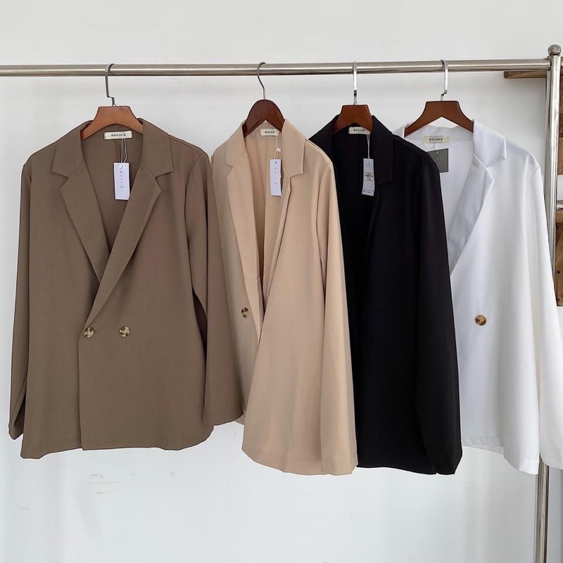 Áo vest blazer nữ hai cúc dáng suông | BigBuy360 - bigbuy360.vn