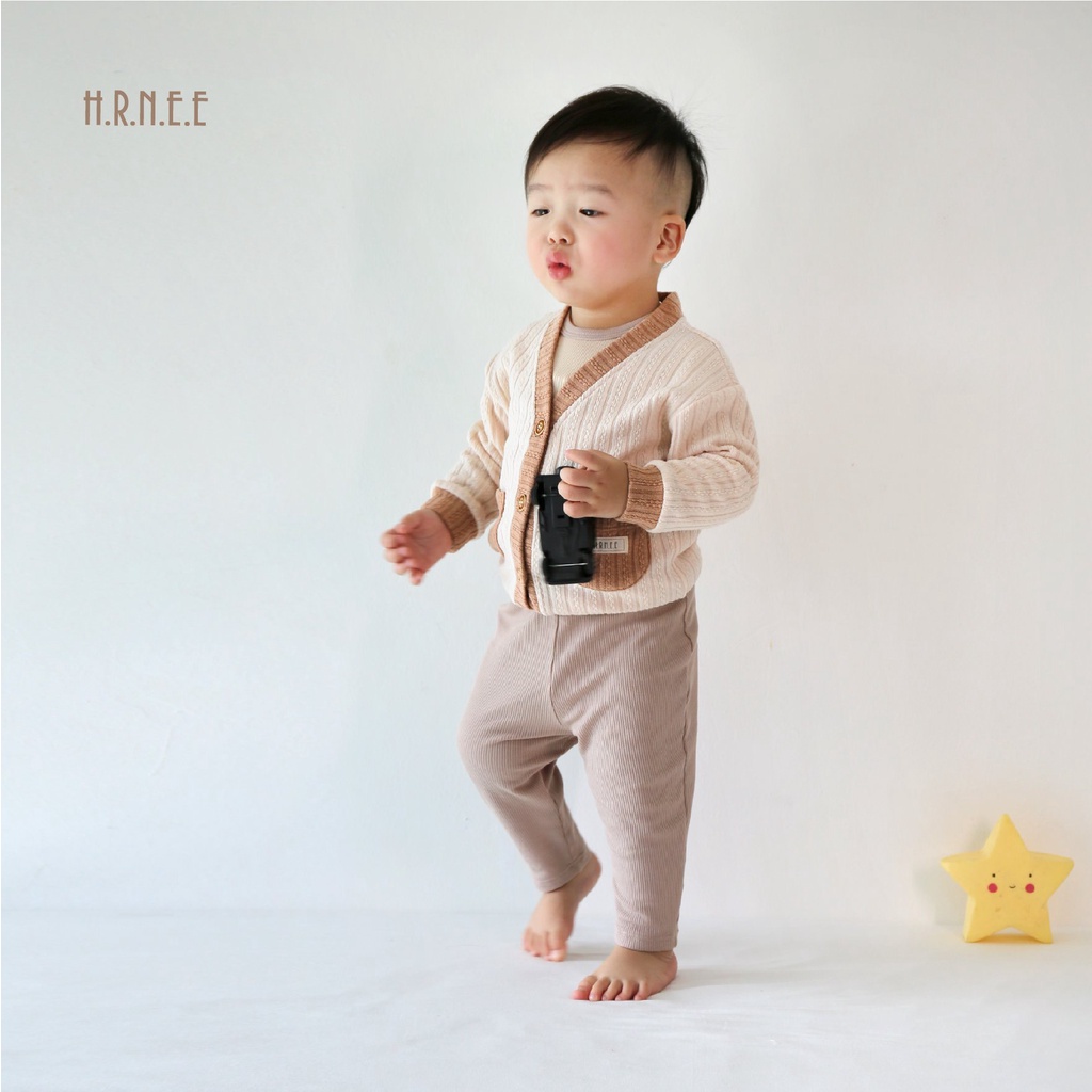 [CHÍNH HÃNG] Áo khoác len cardigan chất liệu mềm mại Merino Wool trẻ em Hrnee