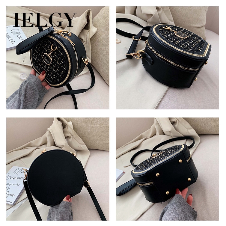 Túi Đeo Chéo Đựng laptop Phối Dây Xích Hình Tròn Nhỏ Nhắn Phong Cách Đường Phố Cổ Điển Thời Trang Cho Nữ