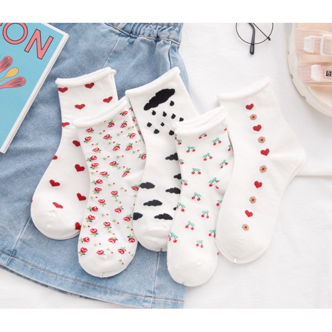 Vớ nữ cổ nhún phong cách Hàn Quốc siêu dễ thương và xinh xắn.