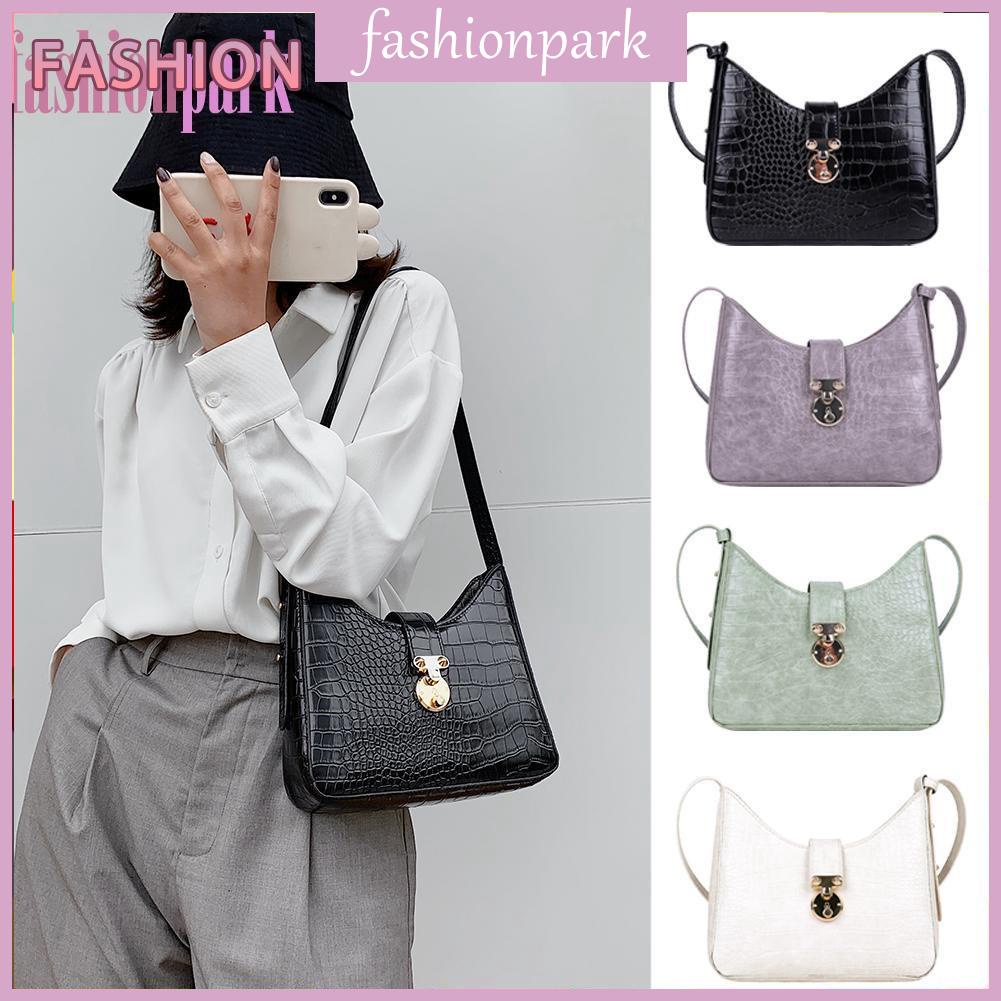 Túi xách da PU có khóa bấm trẻ trung cho nữ