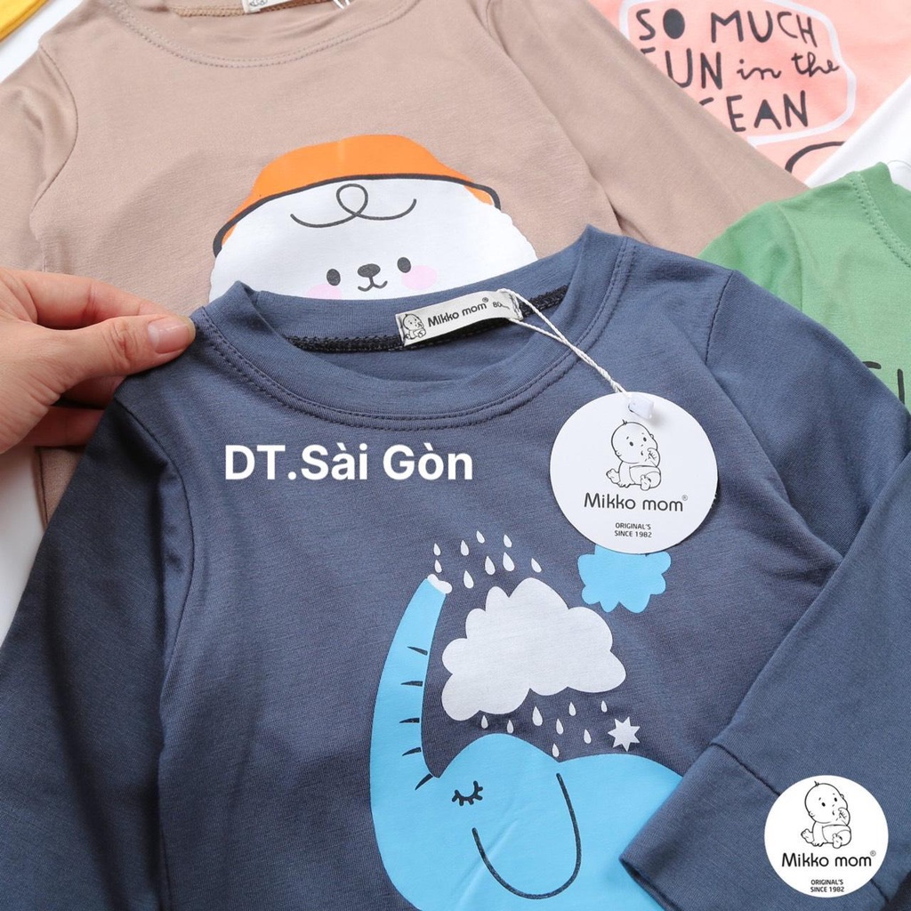 Áo rời dài tay mỏng điều hòa vải thun lạnh mềm Mikko mom bé trai bé gái 7-17kg