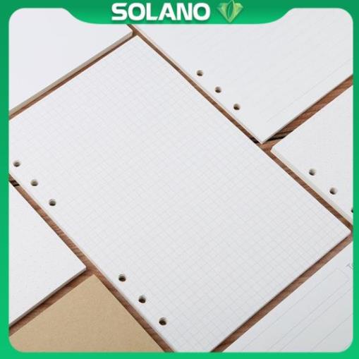 Giấy sổ còng SOLANO ruột sổ còng A5 A6 6 lỗ trơn, caro, kẻ ngang đa dạng SN-001341