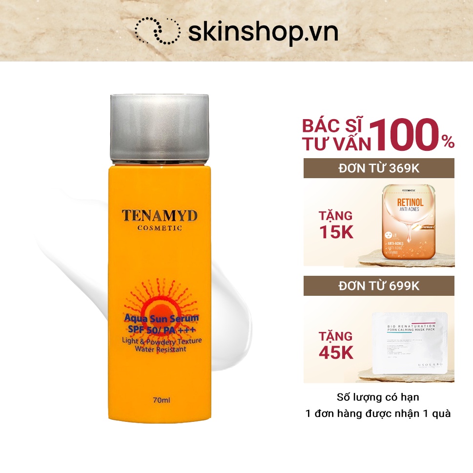 Kem Chống Nắng Tenamyd 70ml Sun Serum SPF 50/ PA+++ Dành Cho Da Nhạy Cảm, Da Dầu Mụn - BS Nguyễn Đình Trung