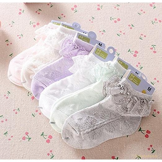 Vớ cotton phối ren đáng yêu dành cho bé gái