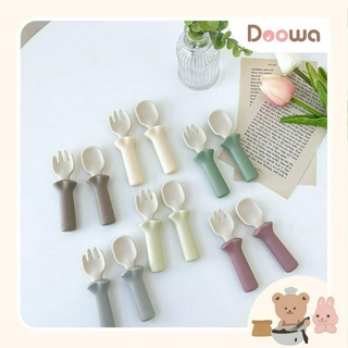 Bộ thìa dĩa ăn dặm cho bé SPOON FORK SET Bluemama,hàng nhập khẩu chính hãng,thìa dĩa Silicone cao cấp kèm hộp đựng