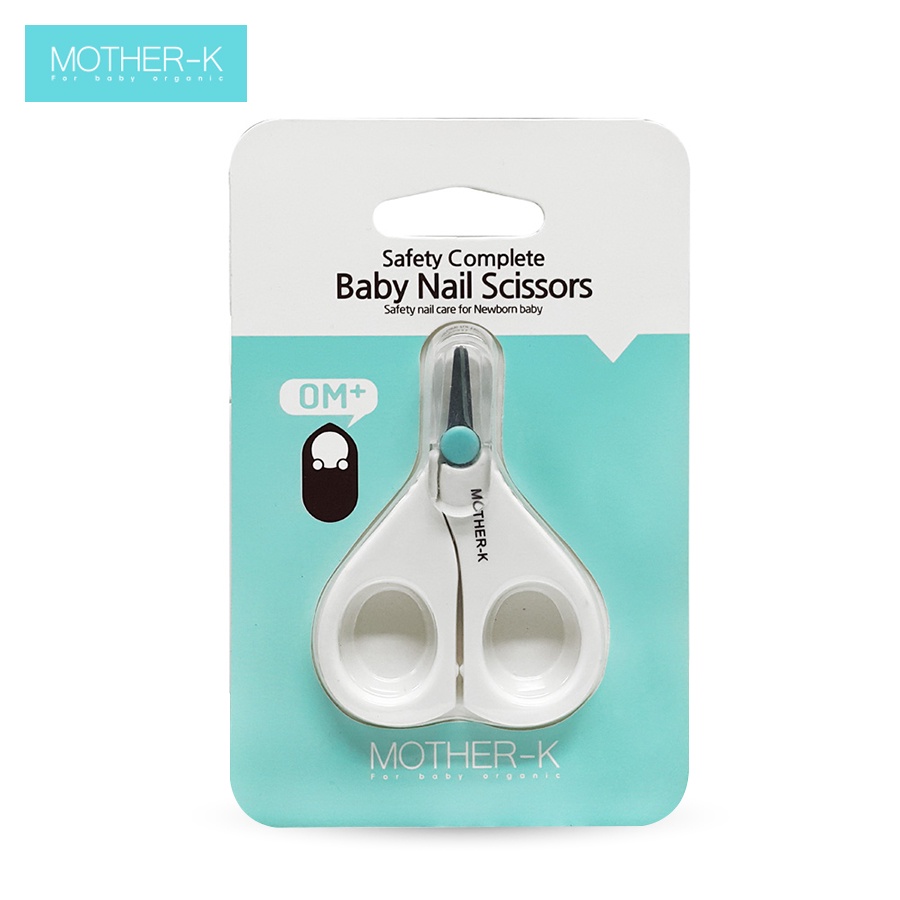 Bộ cắt móng tay sơ sinh kèm nhíp mũi Mother-K màu Trắng/Xanh (nhựa ABS.PP,PS, thép không gỉ) made in Korea