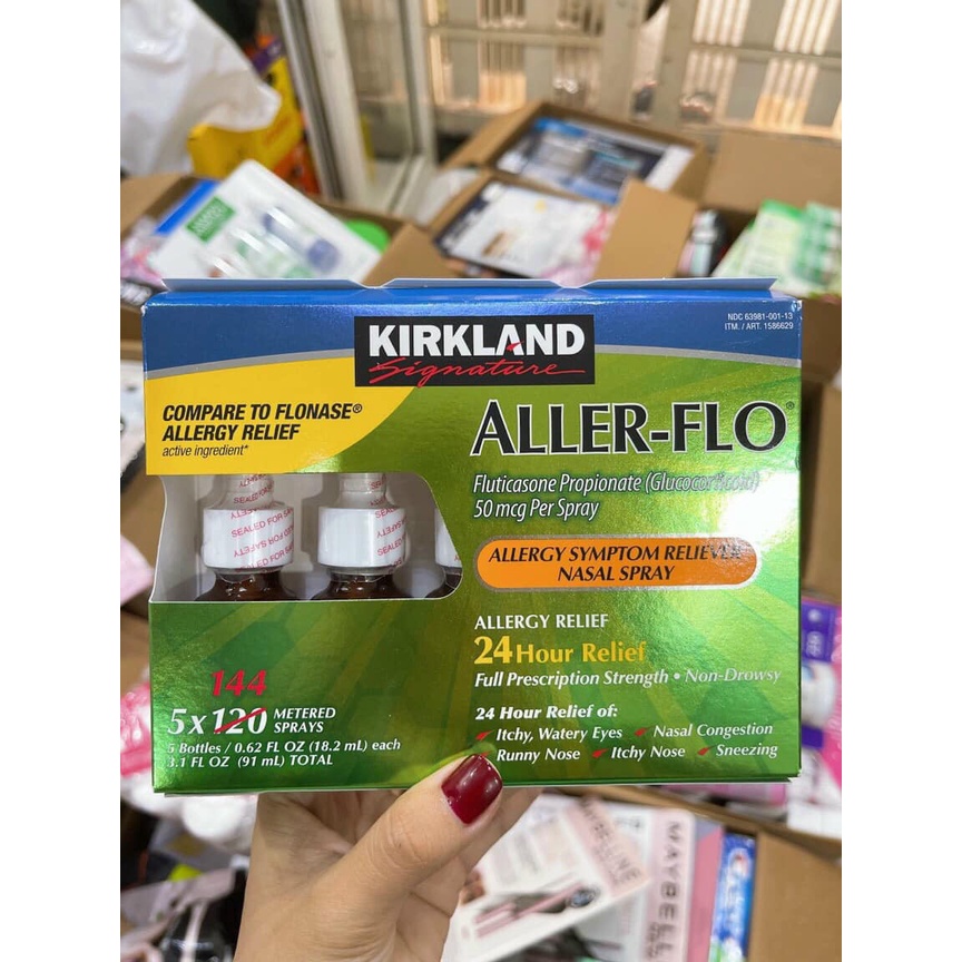 HỘP 5 CHAI XỊT MŨI VIÊM XOANG, VIÊM MŨI DỊ ỨNG KIRKLAND ALLER-FLO (5 * 18.2ML), MẪU MỚI