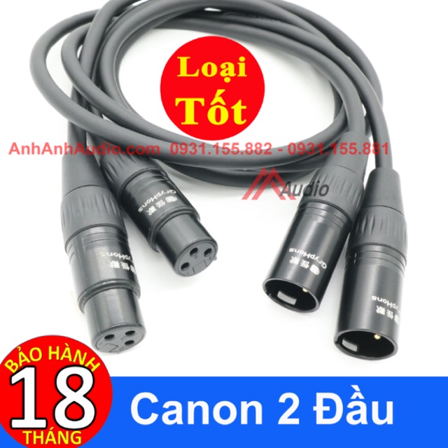 Dây canon đực cái Canare , 02 sợi dài 1 mét