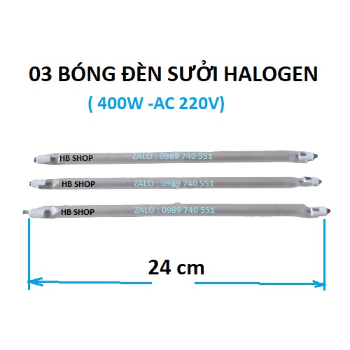 Bóng đèn sưởi -quạt sưởi 300 -400w thẳng 24cm không dây