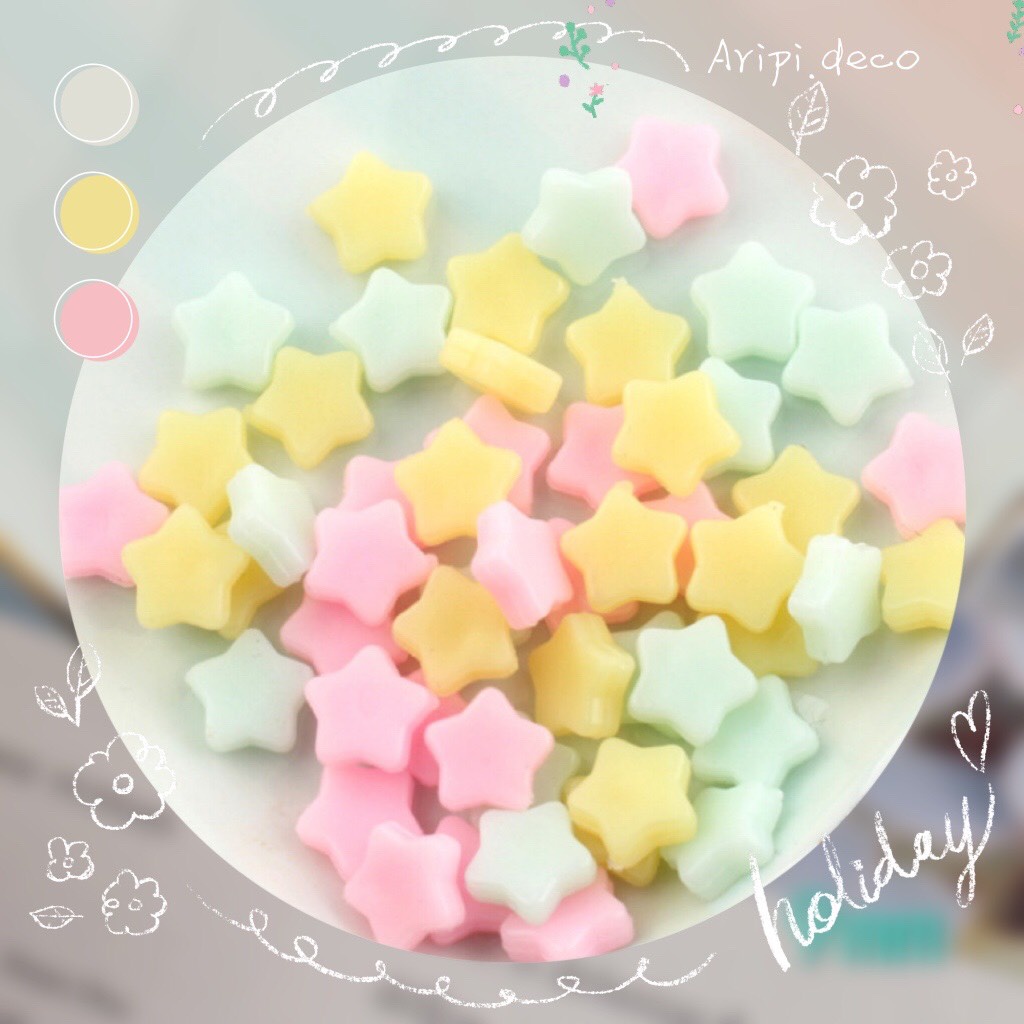 Charm NHỎ XÍU hình ngôi sao mềm star B106 /Nguyên liệu làm phụ kiện handmade vòng tay / resin