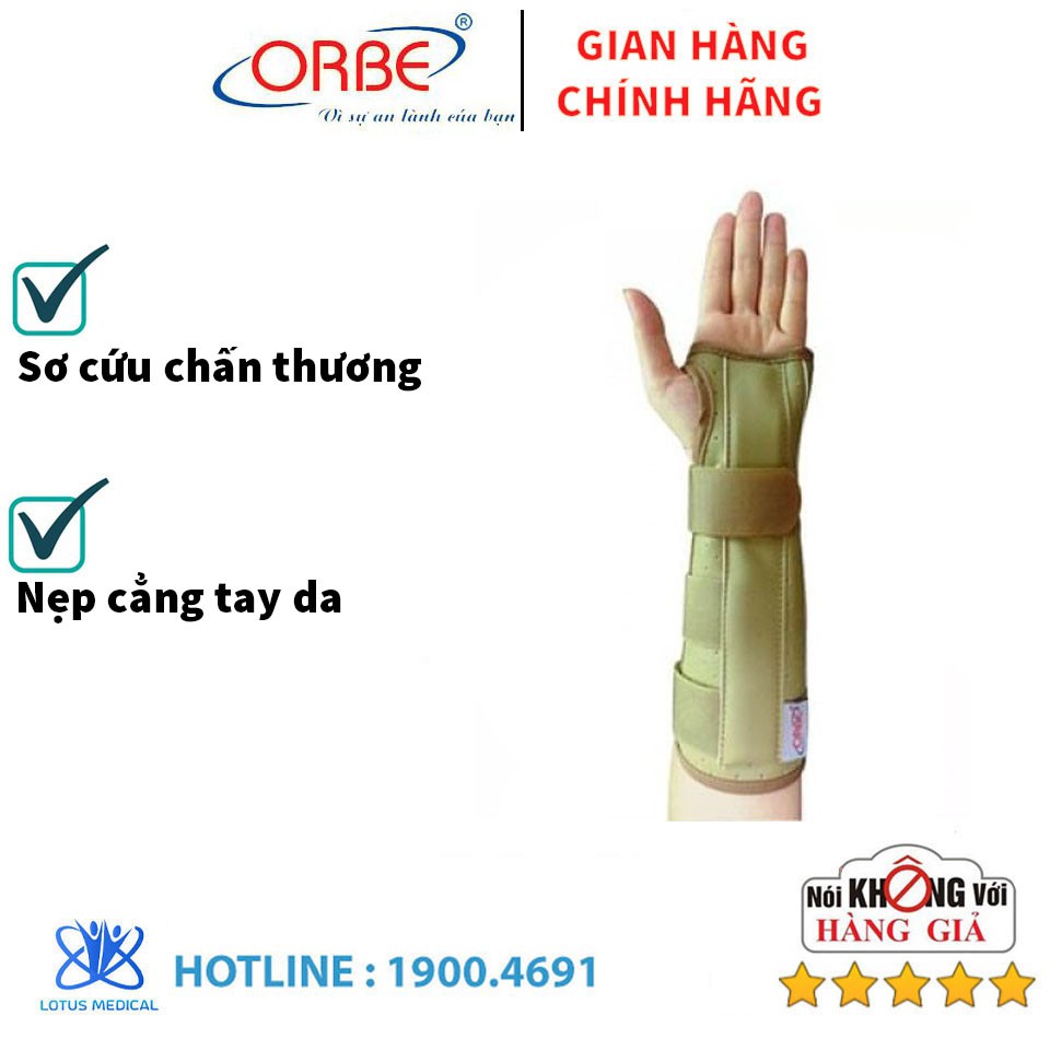 Nẹp cẳng tay da ORBE – Nẹp cẳng tay hỗ trợ sơ cứu chấn thương xương, khớp, cân cơ vùng cẳng tay, cổ tay