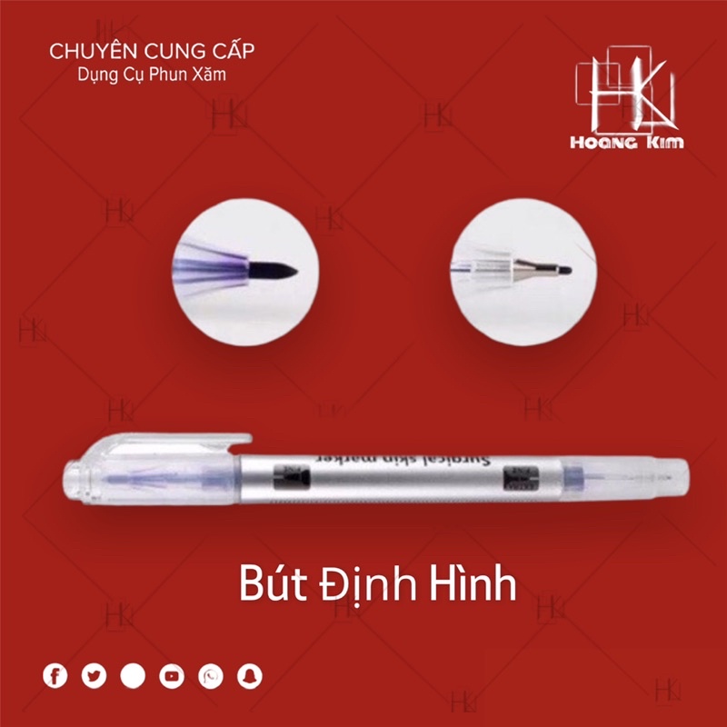 Bút định hình xanh không trôi và bút xóa