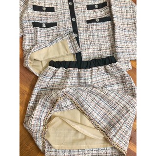Set dạ tweed cho bé gái
