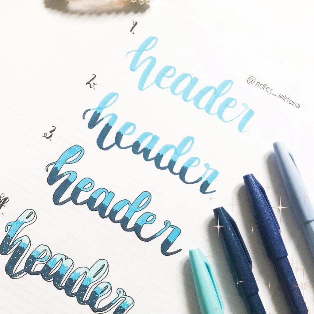 Bút Cọ Thư Pháp Luyện Chữ Calligraphy Brush Lettering 24 Màu Fude Touch Pentel Ngòi Mềm Cây Đầu To