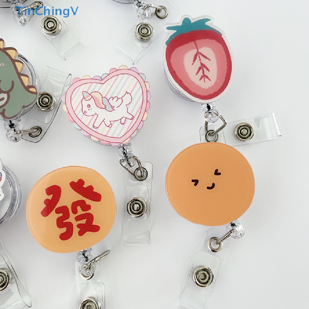 [TinChingV] Kẹp Giữ Thẻ ID Huy Hiệu Hình Gấu Đáng Yêu Bằng Acrylic Có Thể Thu Gọn Cho Học Sinh Y Tá [Mới]