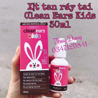 Xịt tan ráy tai cho bé cleanears kids 30ml, Úc