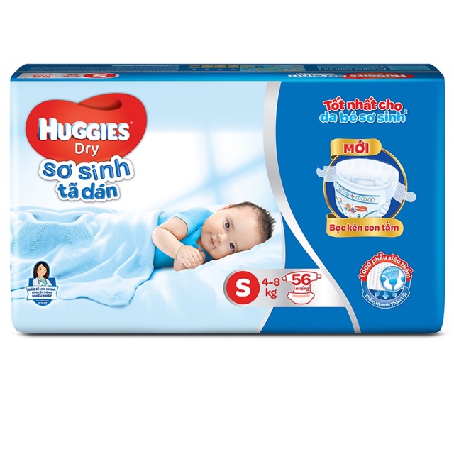 Tã dán sơ sinh huggies dry newborn S56