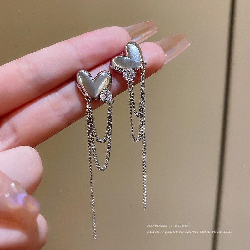 Khuyên Tai Tua Rua Đính Đá Zircon Phong Cách ins Cổ Điển Dành Cho Bạn Nữ