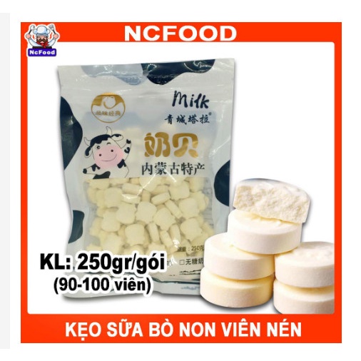 Kẹo Sữa Bò Non Nén Cực Ngon 100 Viên, Bổ Sung Dinh Dưỡng Canxi Sắt Cần Thiết Cho Cơ Thể Gói 250g (100