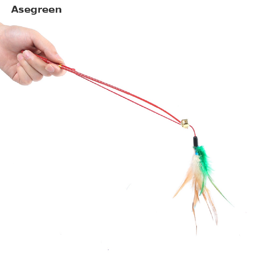 Đồ chơi lông vũ lắc chuông nhiều màu dây co giãn vui nhộn cho mèo cưng