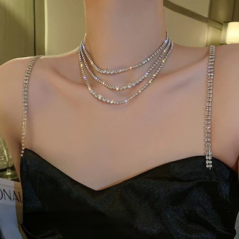 Hàng Mới Về Vòng Đeo Sát Dây Xích Nhiều Lớp Thiết Kế Đơn Giản Cá Tính Thời Trang Nhật Hàn Cho Nữ