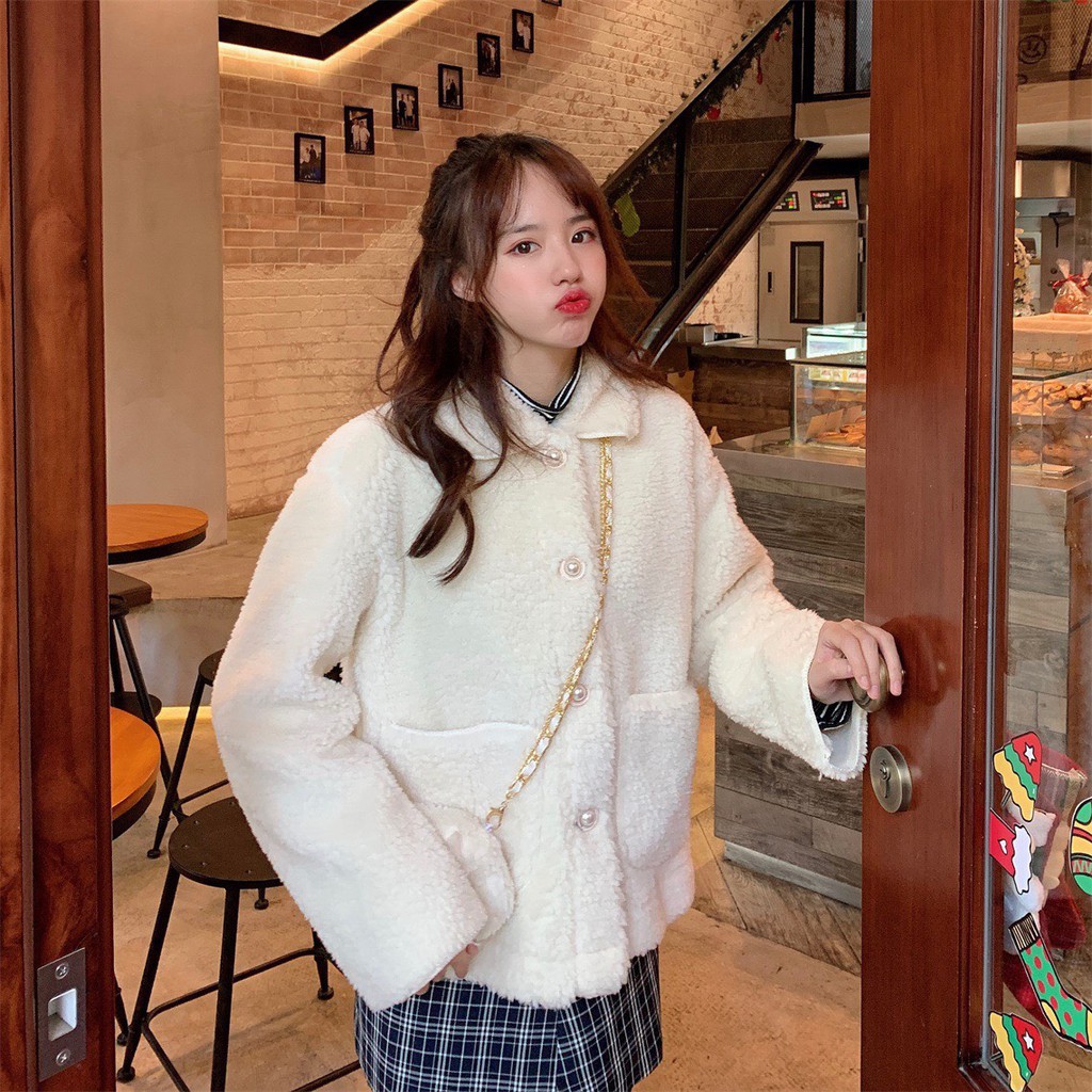 [ẢNH THẬT] - Áo khoác bông kèm túi phối cúc ngọc ulzzang  - A18 - jannahouse | BigBuy360 - bigbuy360.vn