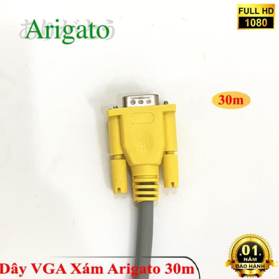 DÂY VGA 15m 20m 25m 30m xám Arigato đảm bảo chất lượng bảo hành 6 tháng TTBO's