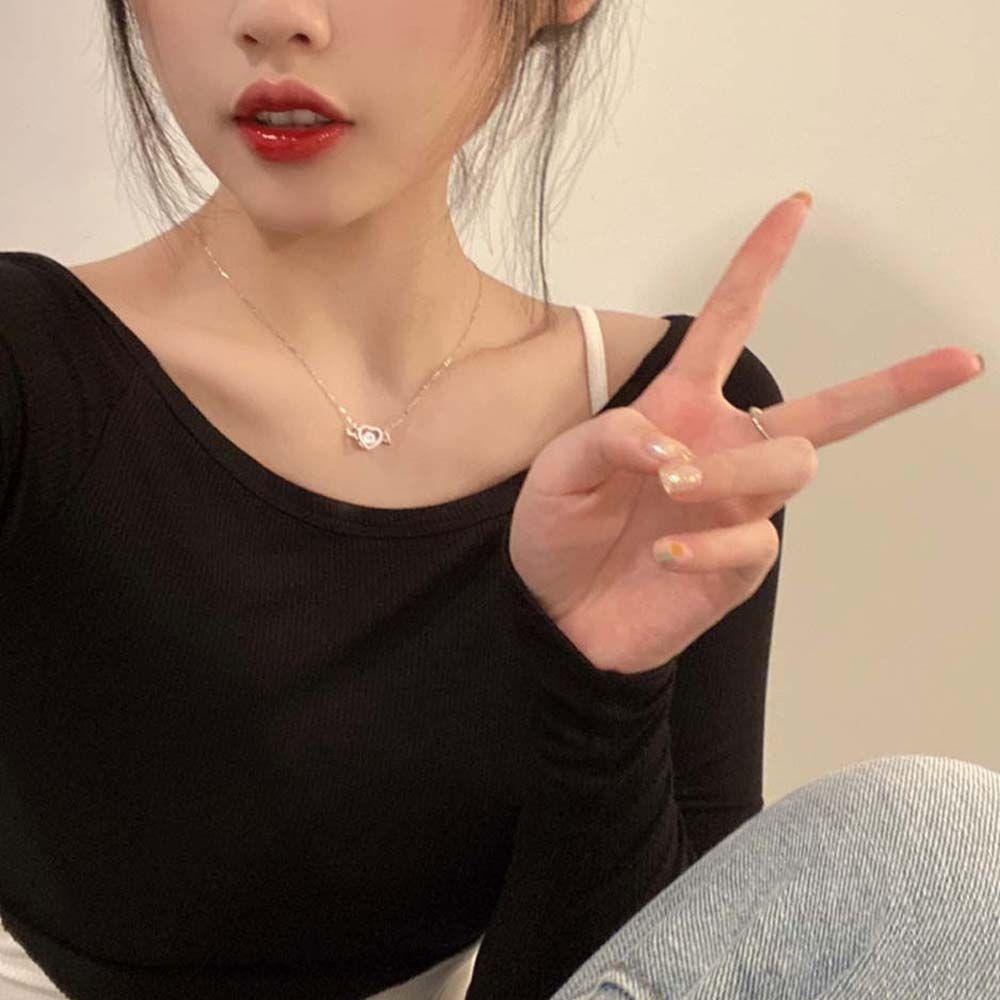 Mxgoods Dây Chuyền Mặt Hình Học Đơn Giản|Vòng Cổ Choker Hình Thiên Thần Nhỏ Cổ Điển Cho Nữ