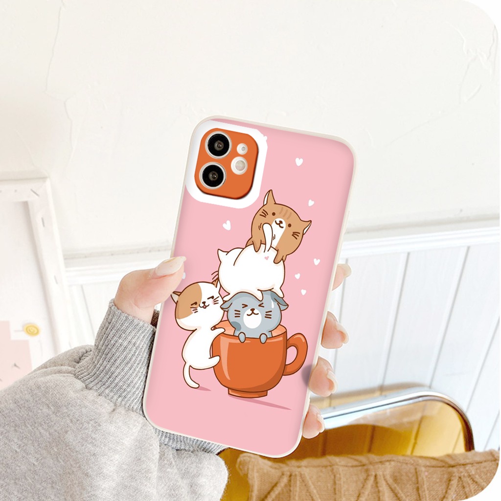 Ốp iphone mèo cute CAT Ốp mèo nền hồng siêu yêu cho 6s/6plus/7/7plus/8plus/x/xsmax/11/11promax/12/13pro/promax