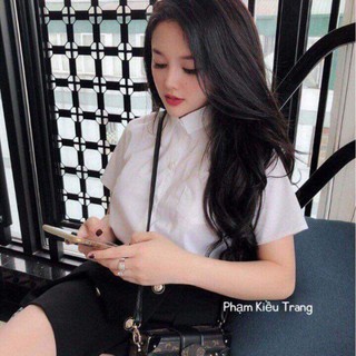 [siêu rẻ giá sỉ] Áo sơ mi trắng tay cộc -Hàng hot xuân hè 2019