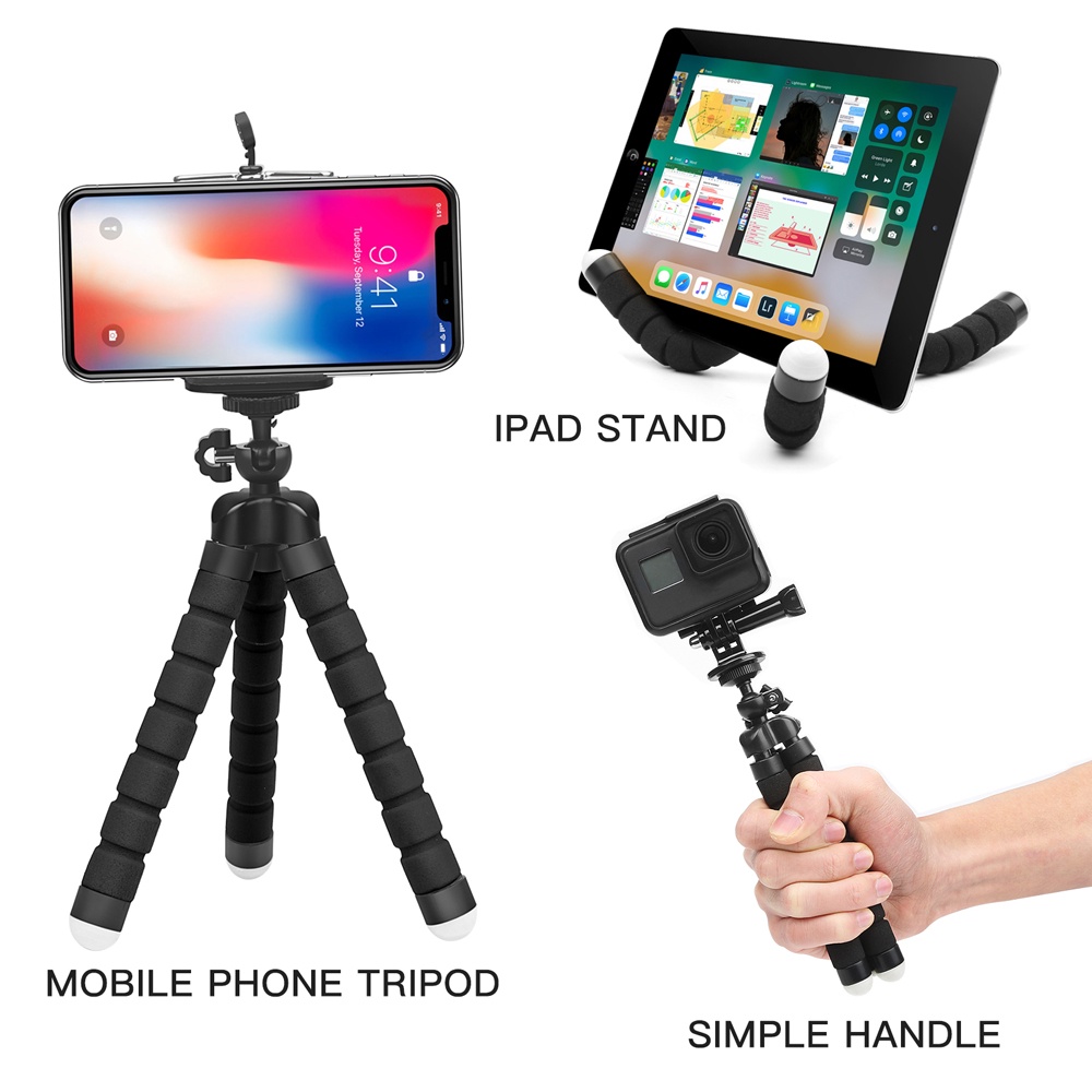 Giá Đỡ Ba Chân Mini Bằng Bọt Biển Cho iPhone 13 Pro max Samsung Xiaomi Gopro 10 DJI Action 2