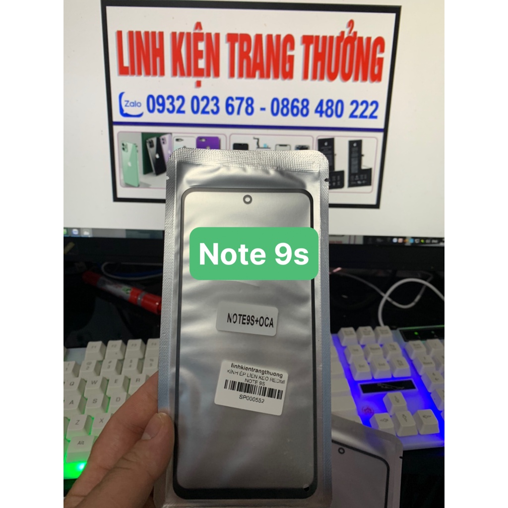 Kính ép liền keo redmi note 9s