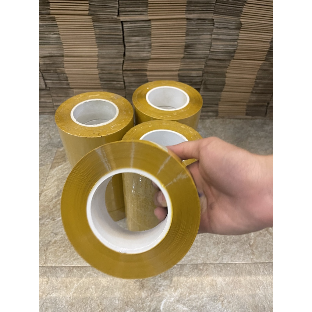 Băng dính màu nâu đục 0,5kg dùng gói hàng COD lõi siêu mỏng - 1 cuộn