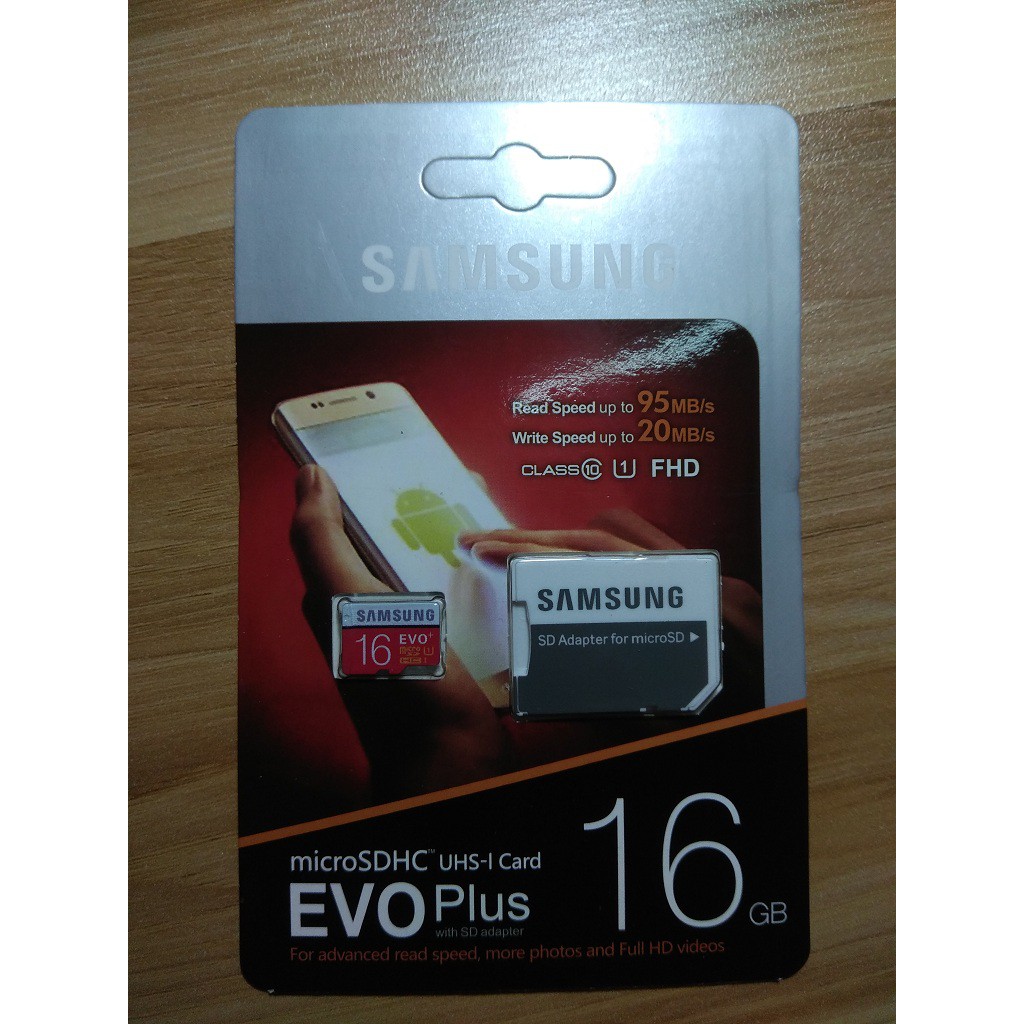 Thẻ nhớ 16GB SAMSUNG Evo Plus Class10 U1 95mb. Bảo hành 5 năm