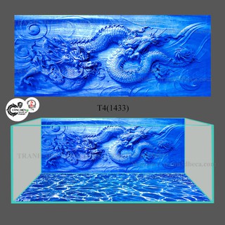 Tranh bộ 3D phông nền bể cá cao cấp – Trang trí hồ cá cảnh – Có keo sẵn – Cường Điện - 2 tấm bao gồm  cả lưng và đáy