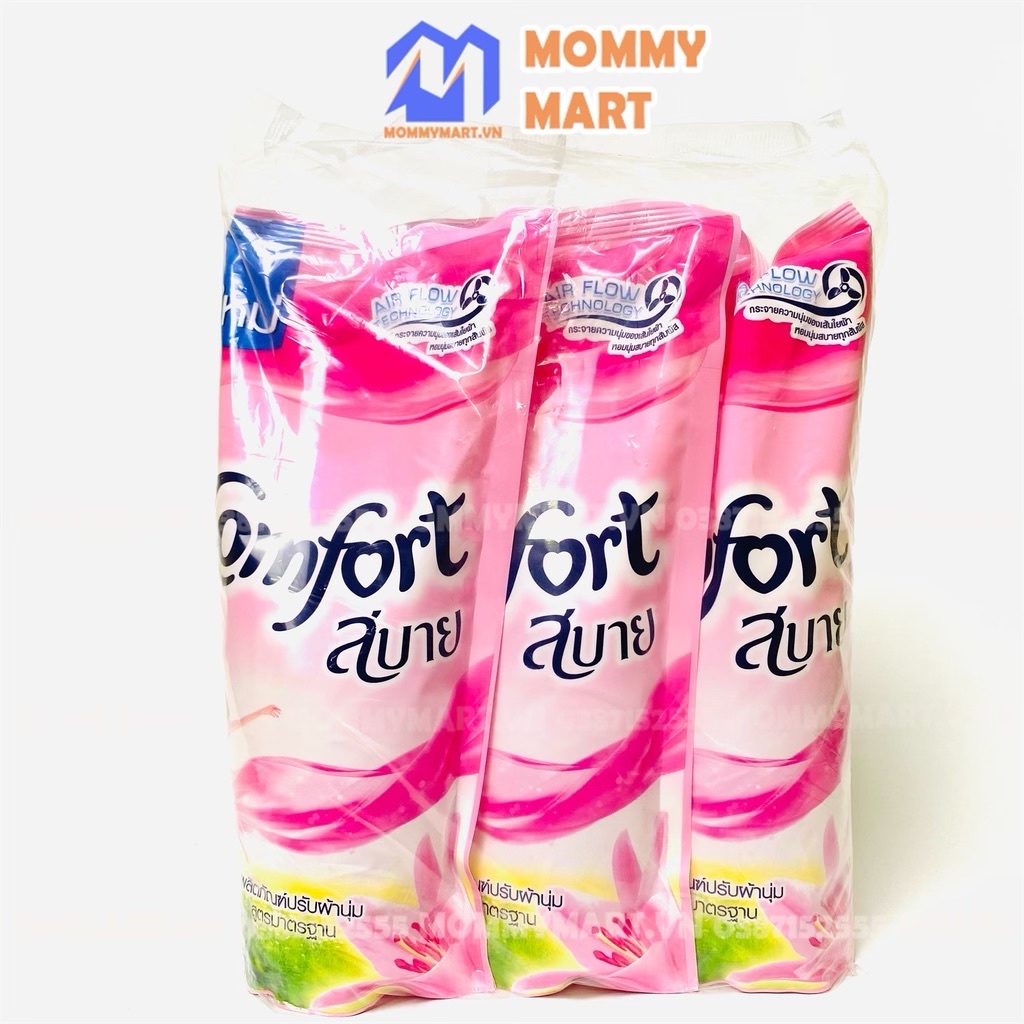 Combo 3 túi Nước Xả Vải Comfort Thái Lan 580ml siêu thơm, Nước Xả Comfort làm mềm vải Mommymart