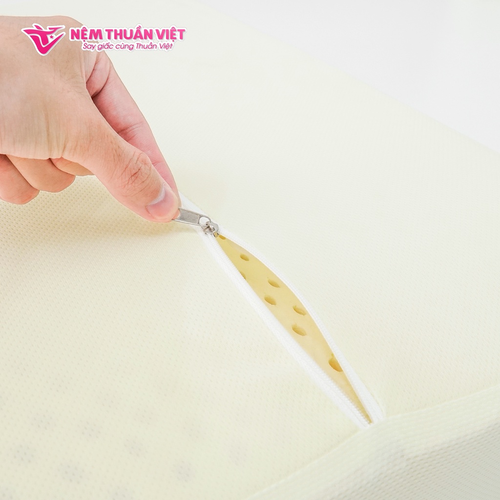 Combo Gối Ngủ Cao Su Thuần Việt - Chất Liệu 100% Cao Su Thiên Nhiên Cao Cấp, Thoáng Mát, Êm Ái