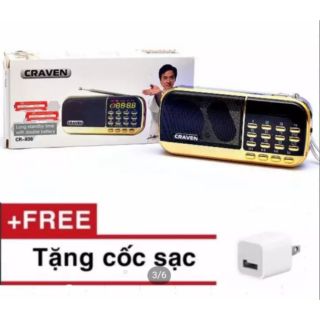 Loa nghe pháp Usb Thẻ Nhớ Fm CRAVEN Cr-836s tặng cốc sạc