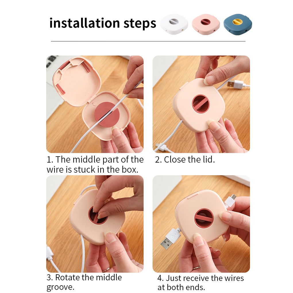 Hộp đựng dây cáp/ tai nghe có thể xoay được tiện dụng cho điện thoại