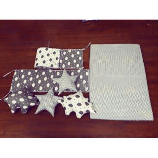 Combo quây cũi +đệm bông ép+ áo đệm ga chun