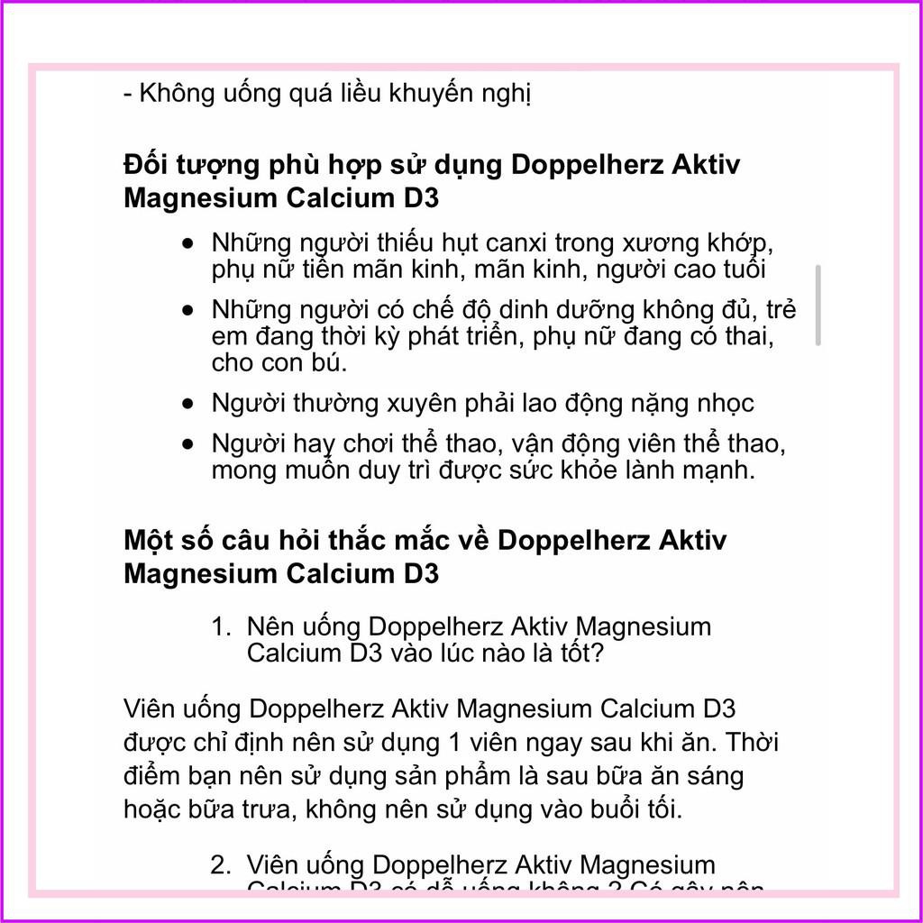 Hàng Đức Viên uống Magnesium + calcium+ D3 | BigBuy360 - bigbuy360.vn