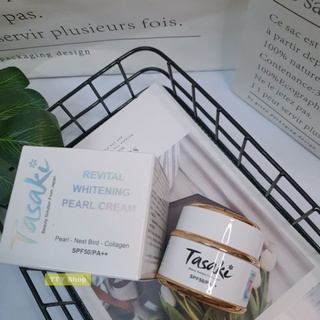 Kem dưỡng trắng da ngừa mụn Tasaki Revital Whitening Pearl Cream Ngọc trai – Tổ yến – Collagen 20gr