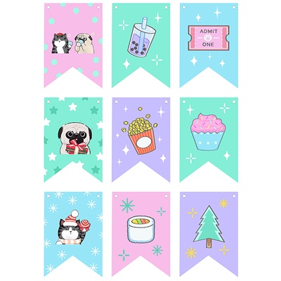 Bộ dây treo bare bear DTSN4 trang trí 1m5 hoàng đế mèo molang pusheen ngựa thần tonton khủng long gấu brown