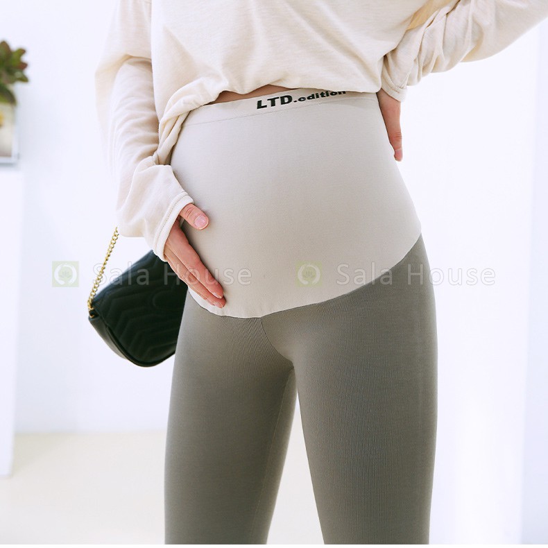 Quần Legging Bầu Cạp Cao Không Dây Thương Hiệu LTD Marternity Cao Cấp - L02