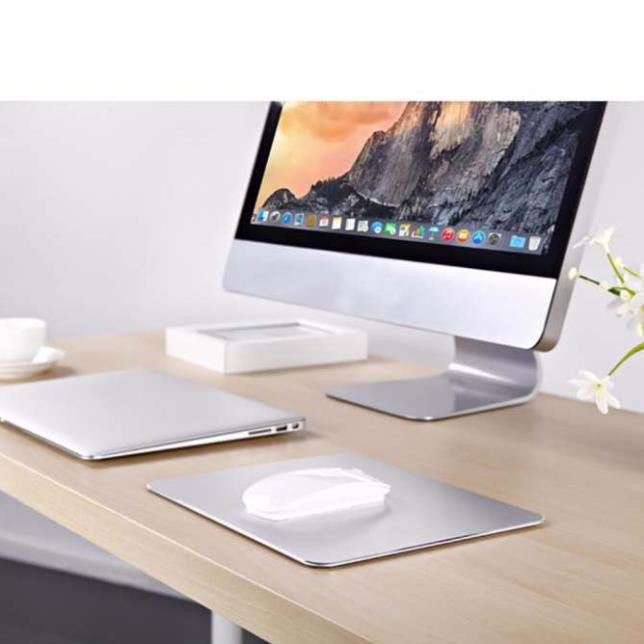 Freeship 50k Miếng lót chuột Mi-pad bằng nhôm nguyên khối (Mouse Pad Aluminium)